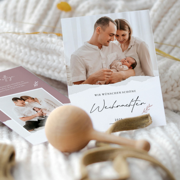 Weihnachtskarte Ripped Paper