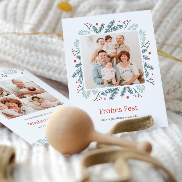 Weihnachtskarte Wintergrün